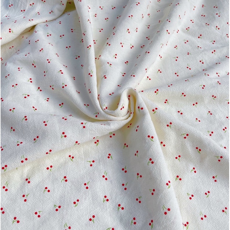 vải thô đũi cara mềm mát may váy áo và đồ handmade cành quả