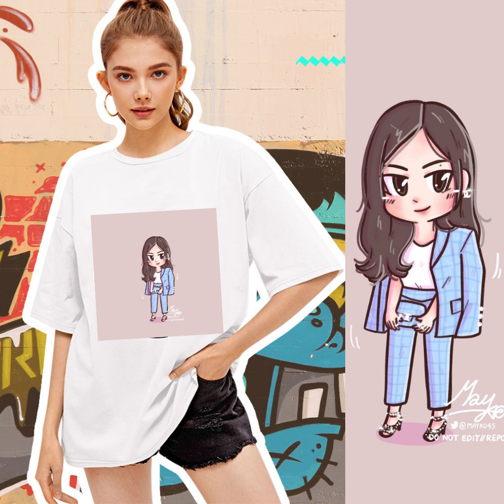 [CHỦ ĐỀ CHIBI BTS - BLACKPINK] Áo thun tay lỡ form rộng Unisex (Freesize)  Áo thun thiết kế chất liệu thun co giãn 4 chi