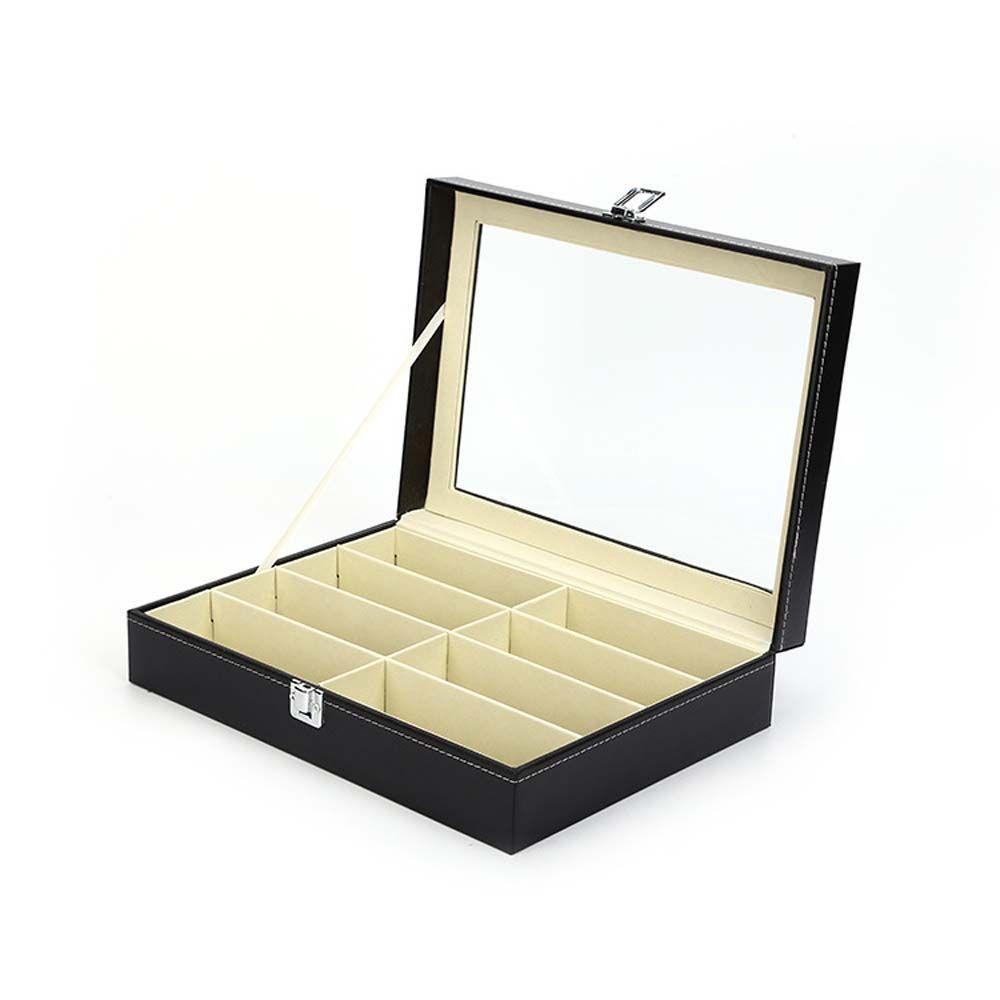 ANEMONE Hộp Đựng Mắt Kính 8 Ngăn Bằng Da PU Sang Trọng