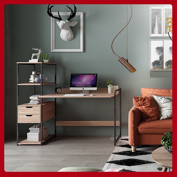 Bàn Máy tính kết hợp kệ sách tiện dụng, 97*40*110cm