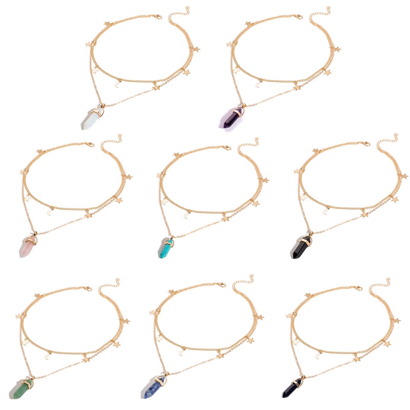 Vòng cổ Mặt Đá Lục Giác Thời Trang