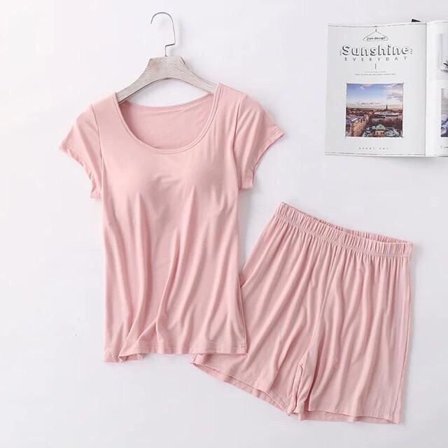 Bộ đồ mặc nhà kèm áo ngực chất mát mịn (hàng có sẵn) | BigBuy360 - bigbuy360.vn