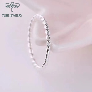 Nhẫn bạc TLEE xoắn bạc nguyên chất basic cá tính TLEE JEWELRY A0279