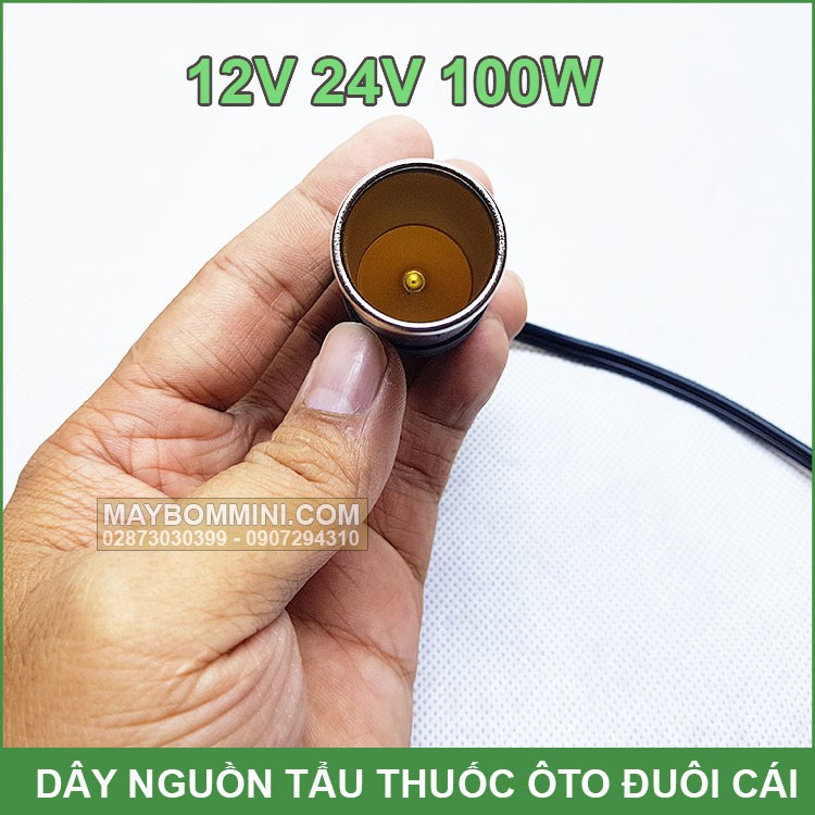 Dây Ổ Cắm Nguồn Điện Trên Ô Tô – Đuôi Cái 12V 24V 100W