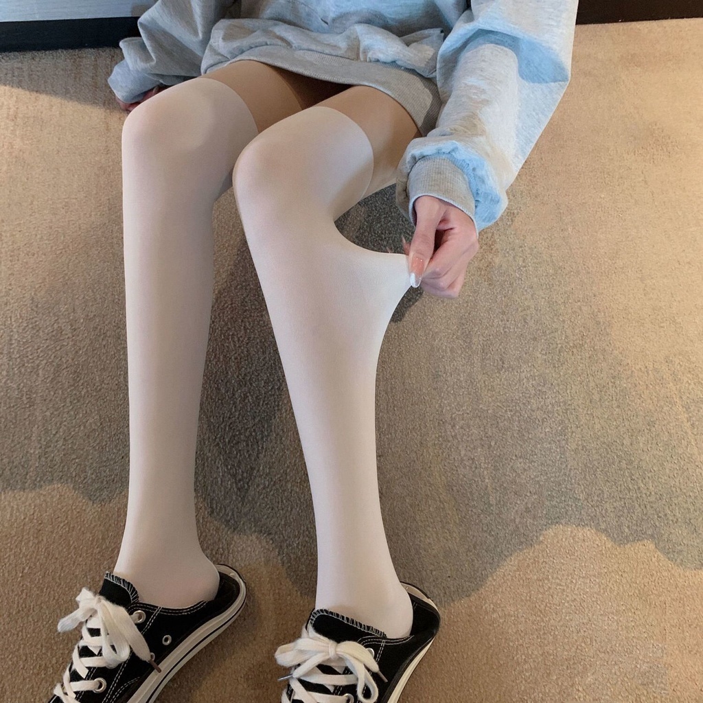 Black Stockings Female Fake Thigh Stitching Pantyhose Ins Trendy Sexy JK Black Stockings Anti-hook Loris Tight Pantyhose