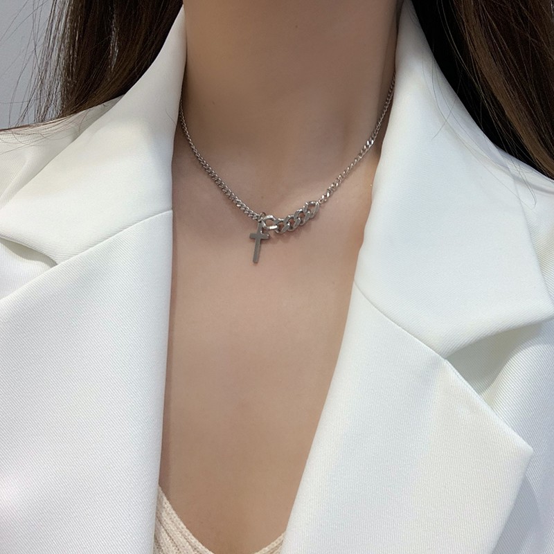 Dây chuyền mặt hình chữ thập thiết kế đơn giản thời trang Hàn Quốc