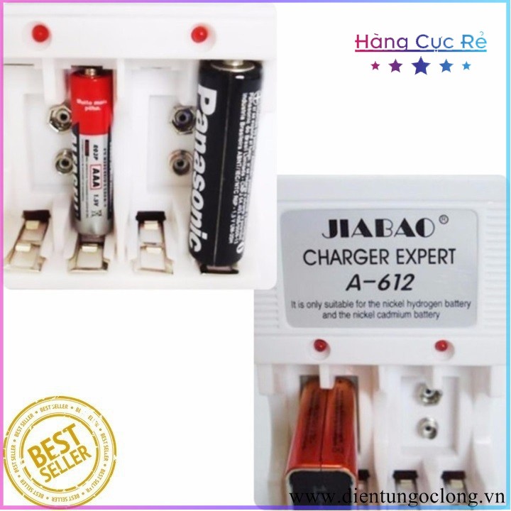 Bộ sạc cho pin AA (2A) - AAA (3A)  FREESHIP  Sạc nhanh pin tiểu, pin đũa, pin con ó, con thỏ - Shop Hàng Cực Rẻ