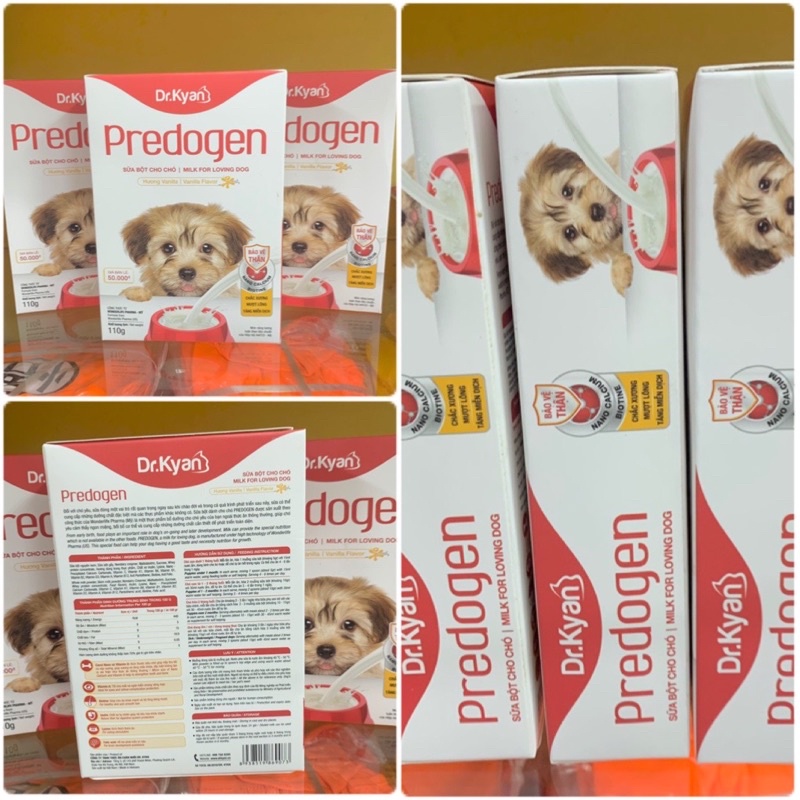 Sữa bột cho chó mèo Dr.Kyan Predogen hộp 110g - lon 400g