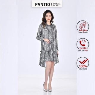 Fdc52952 - đầm công sở vải lụa hoạ tiết đặc biệt - pantio