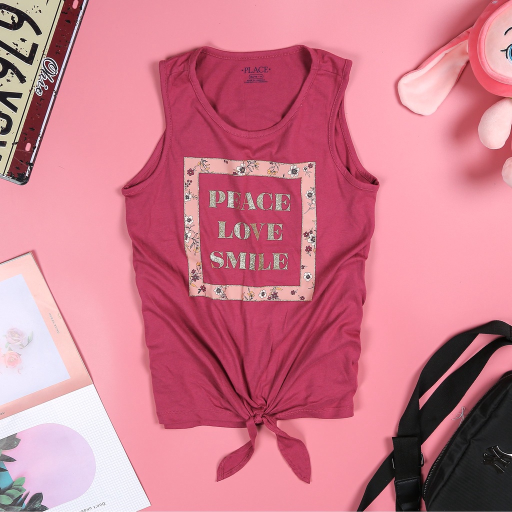 Áo thun cộc tay bé gái Place size đai hàng vnxk