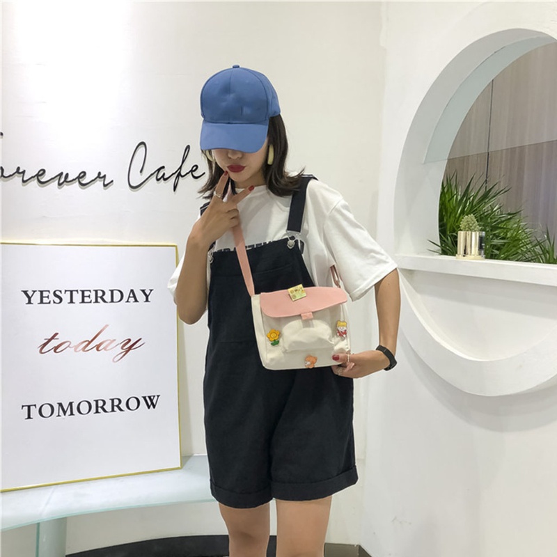 Túi Xách Mua Sắm Bằng Vải Canvas In Họa Tiết Ngọt Ngào Cho Nữ
