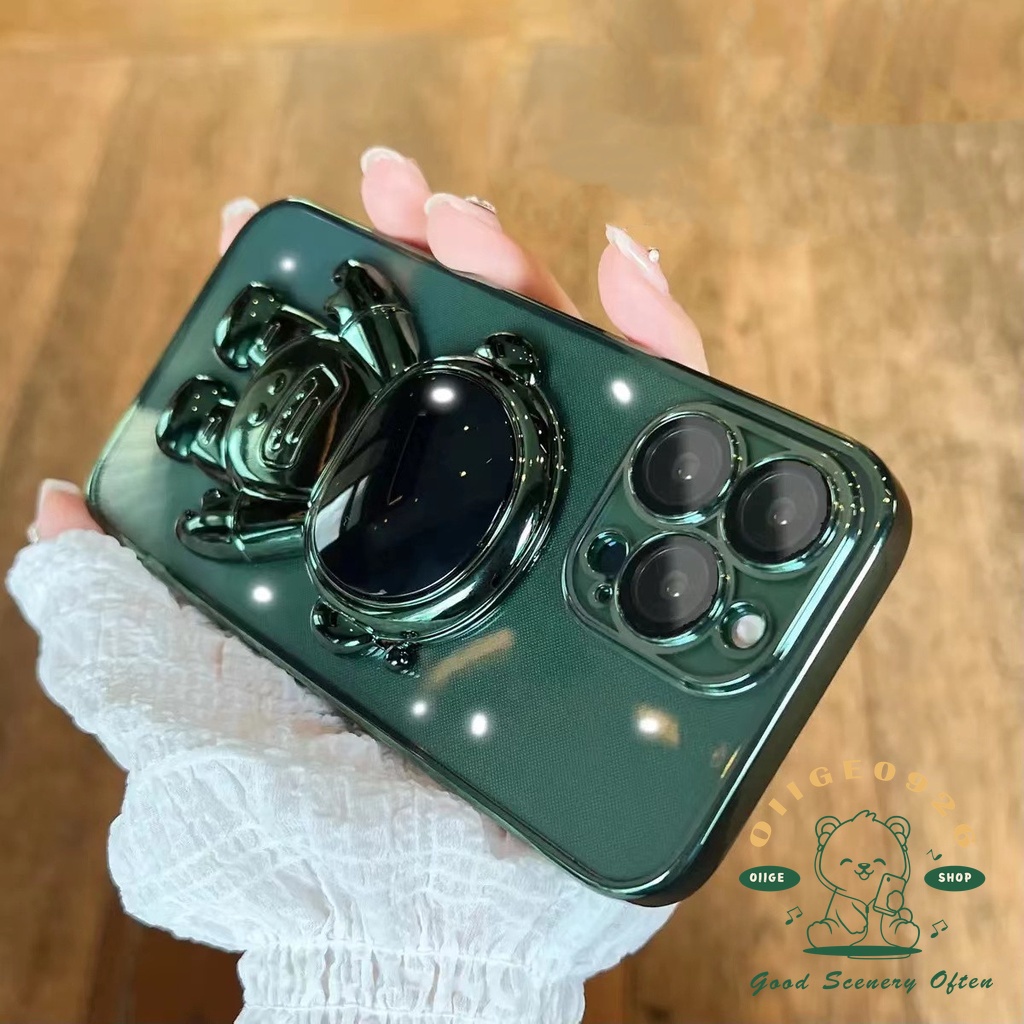 Ốp Điện Thoại TPU Mềm Trong Suốt Có Giá Đỡ Hình Phi Hành Gia Cho Iphone 13 12 11 Pro Max Xs Max Xr 8 7Plus