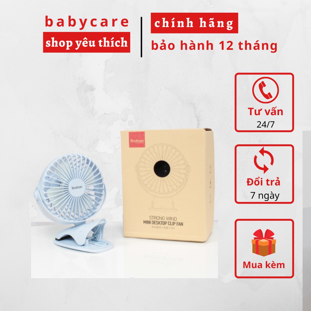 Quạt sạc mini yoobao xoay góc 720 độ, chạy 32 tiếng ( Giao màu ngẫu nhiên )