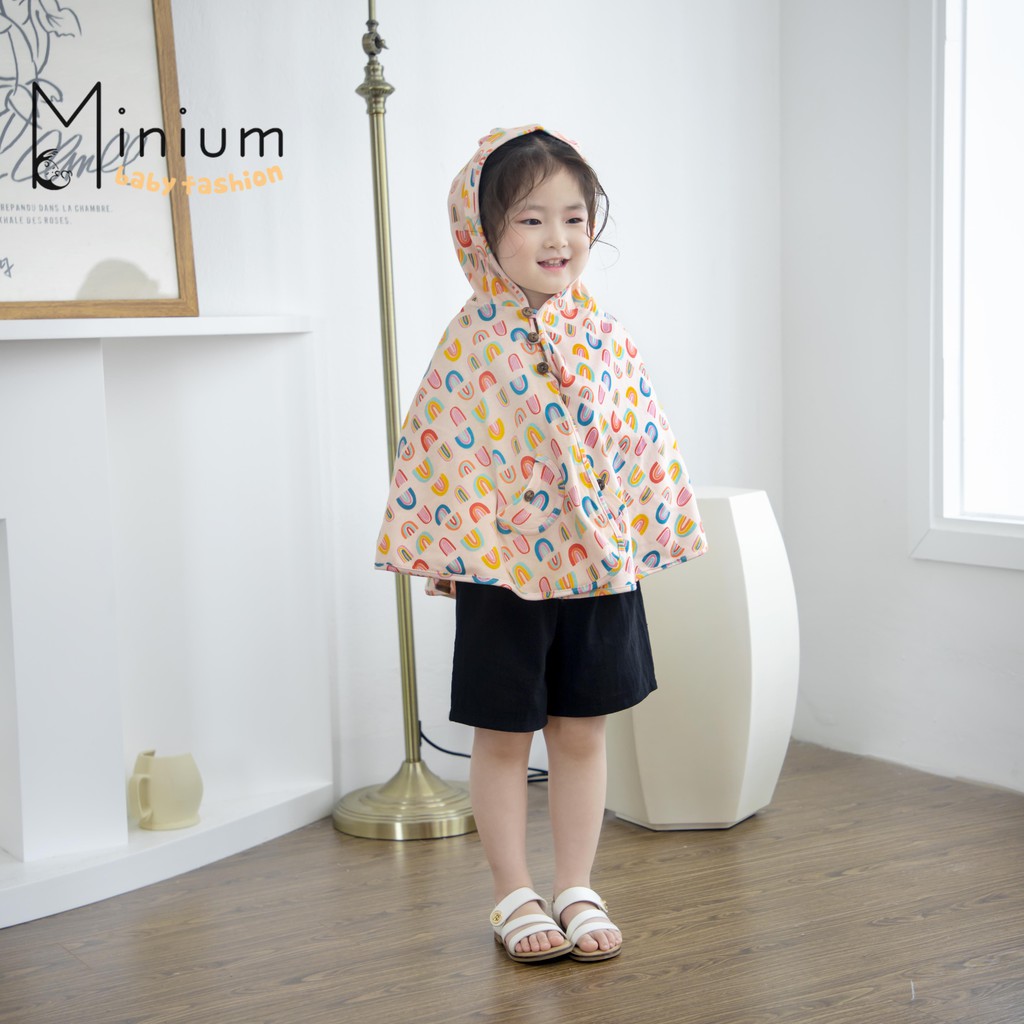 Áo choàng chống nắng cho trẻ em Minium, áo cánh dơi bé trai, gái chất cotton-TIMNENHONG