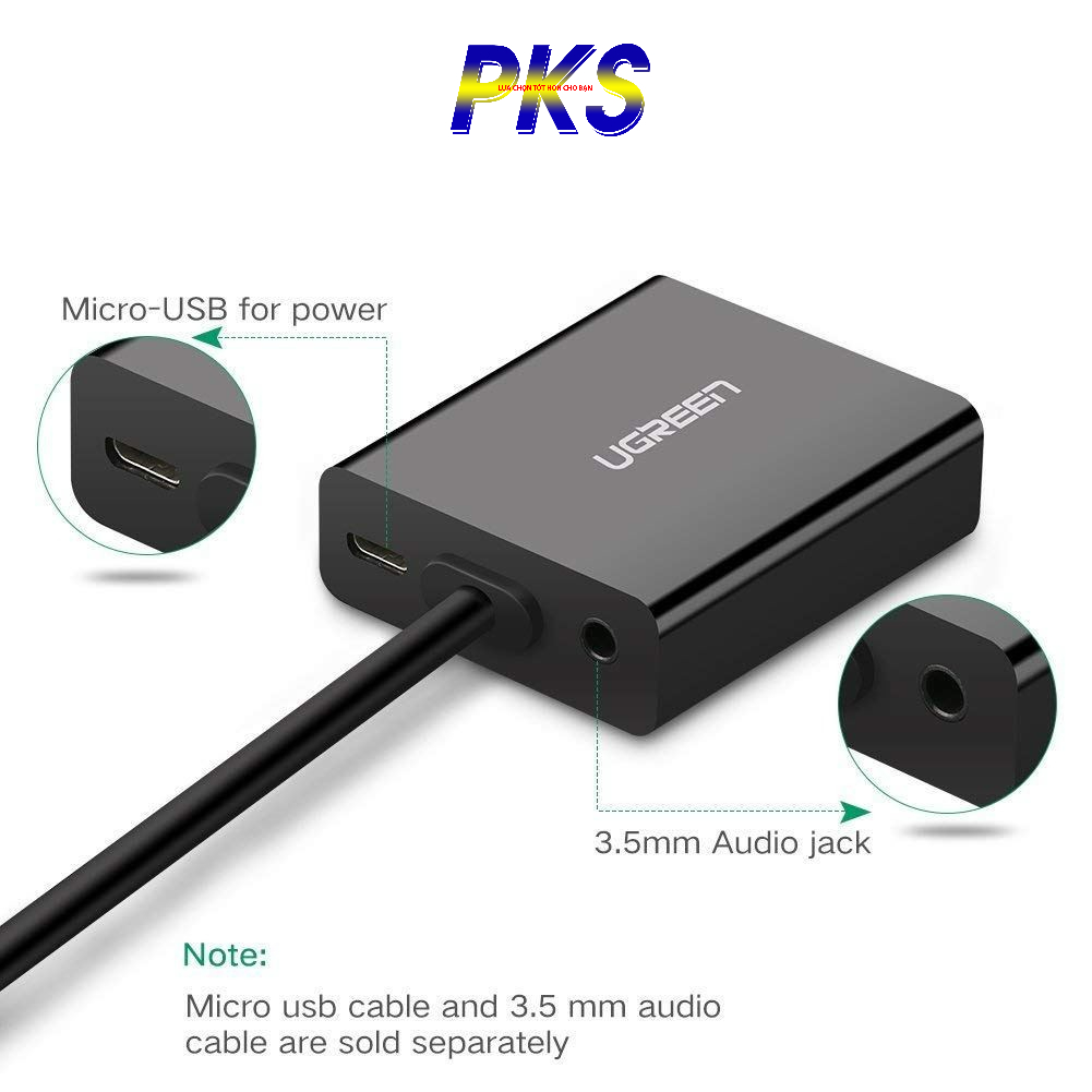 Cáp chuyển Micro HDMI ra VGA Ugreen 40269 chính hãng