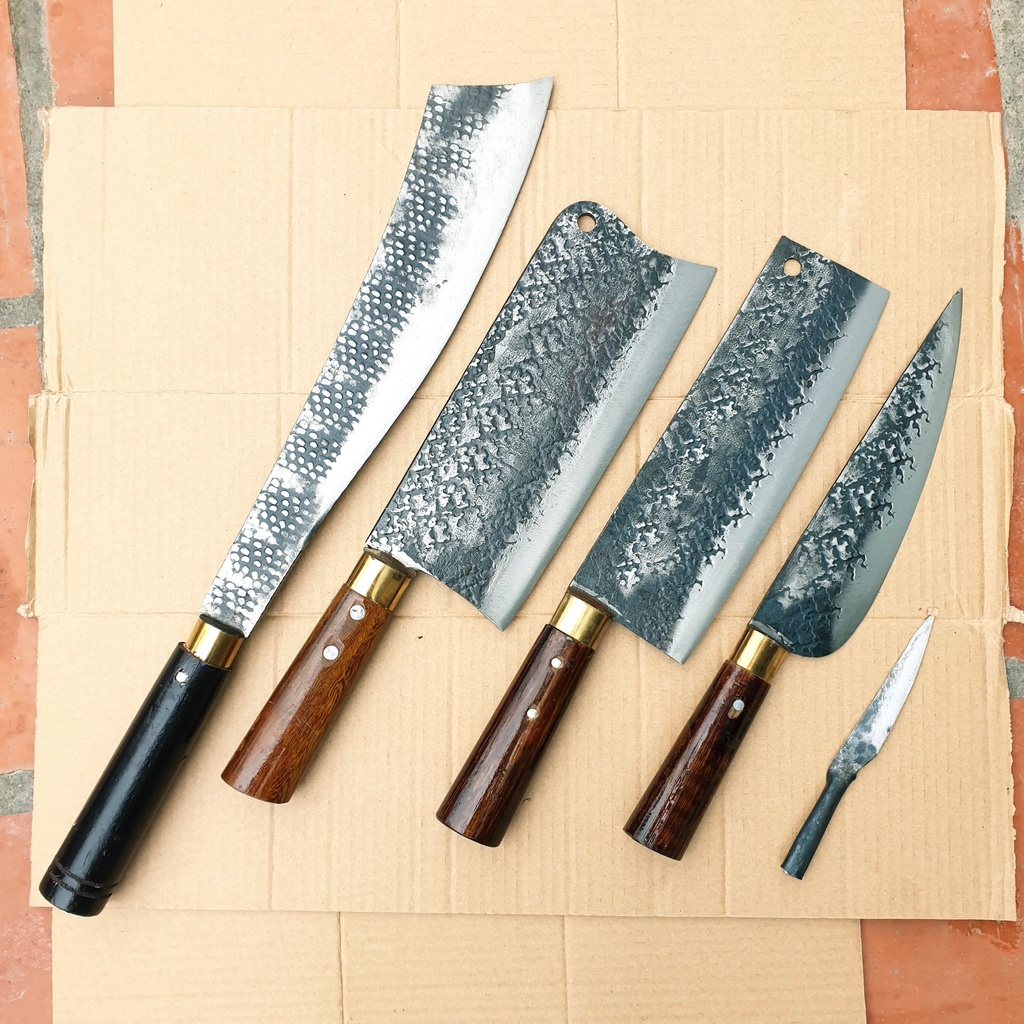 Dao bếp, bộ 5 dao nhà bếp PLK001 cao cấp là từ Thép Nhíp không gỉ