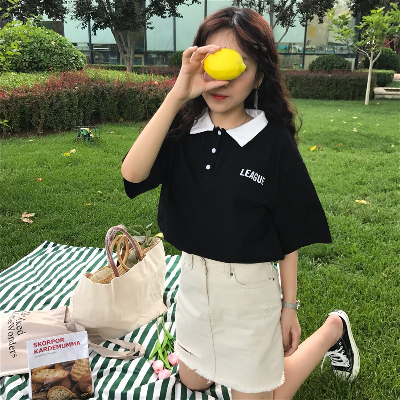 Áo thun Polo ngắn tay phong cách Hàn Quốc trẻ trung cho nữ | BigBuy360 - bigbuy360.vn