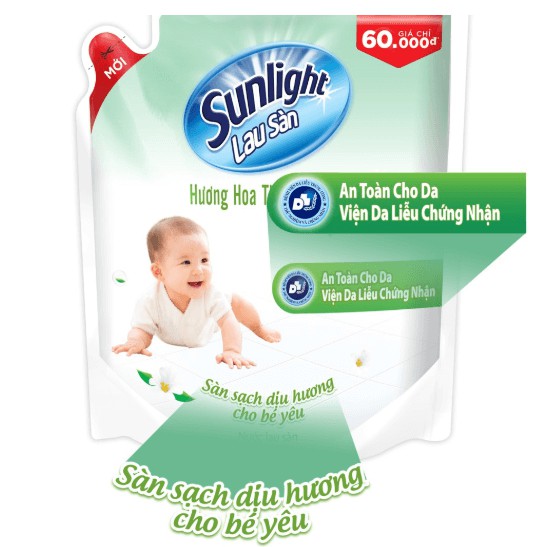 Nước Lau Sàn Sunlight Hương Hoa Thiên Nhiên túi 2.6kg