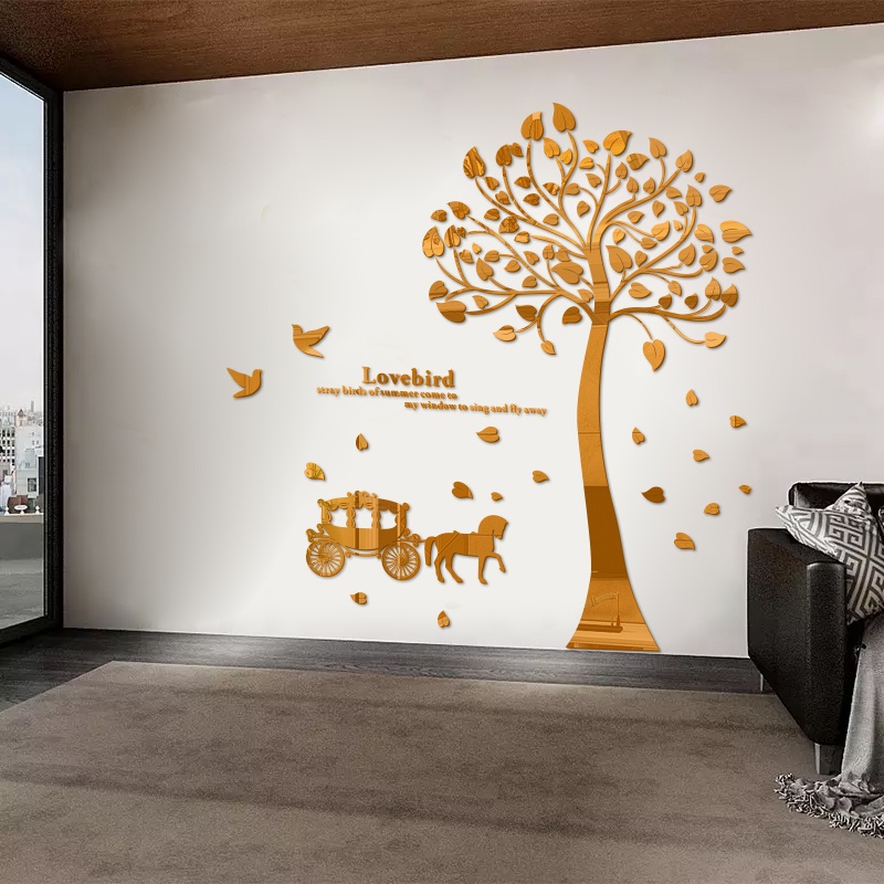 Miếng Dán Tường Trang Trí Hình Cây Tình Yêu Ba Chiều Bằng 3D Acrylic