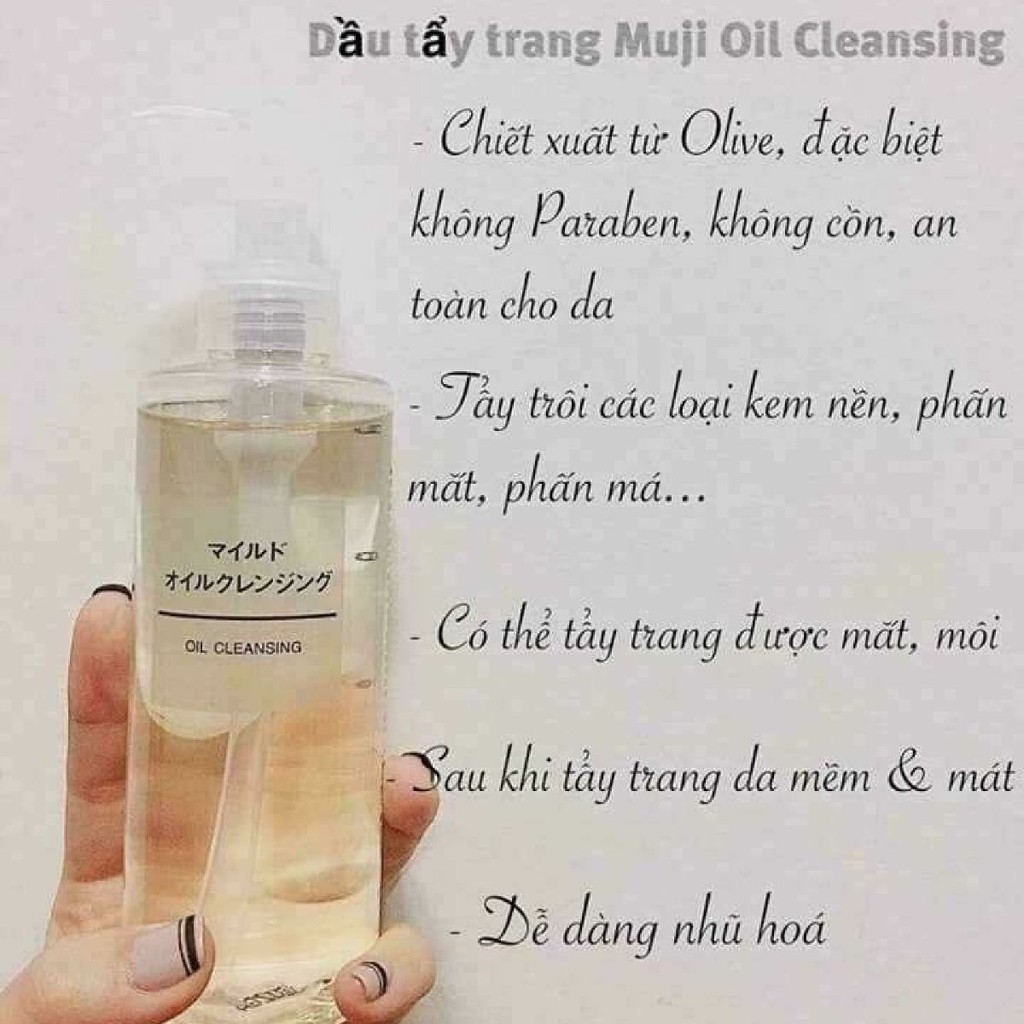 Dầu tẩy trang Muji Oil Cleansing 200ml (Bill mua tại Muji Nhật ảnh bên cạnh)