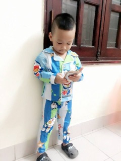 Pijama dài tay bé trai hình DOREMON