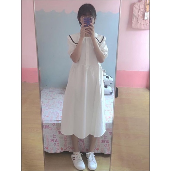 Đầm nữ sinh Hàn Quốc cổ búp bê 100% ảnh thật