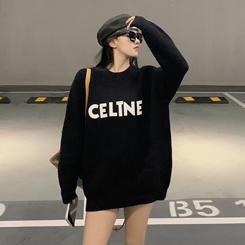 Áo sweater tay dài cổ tròn phong cách Hàn Quốc cho nữ