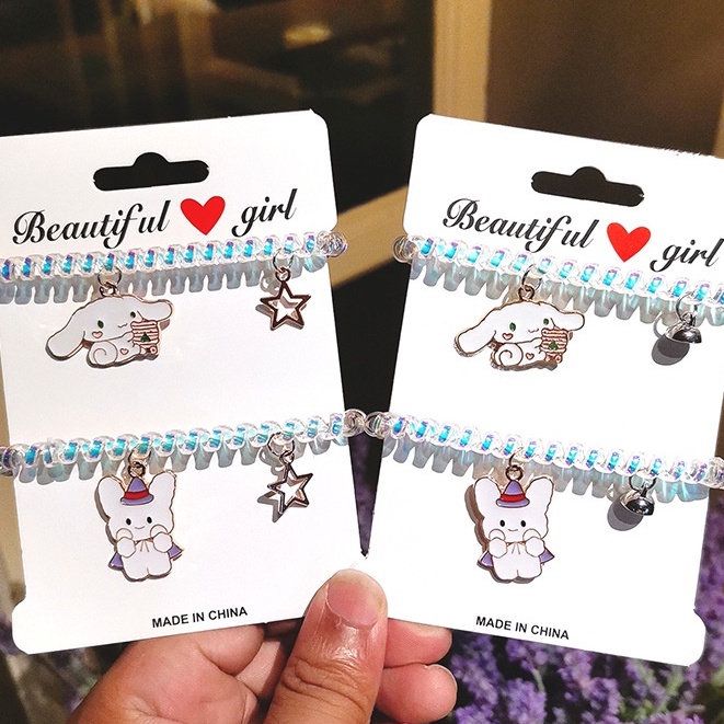 Dây Cột Tóc Cao Su Nam Châm Gắn Điện Thoại Hình Chú Chó Cinnamon / Mèo Bay Đáng Yêu Thích Hợp Làm Quà Tặng Cho Bạn Gái