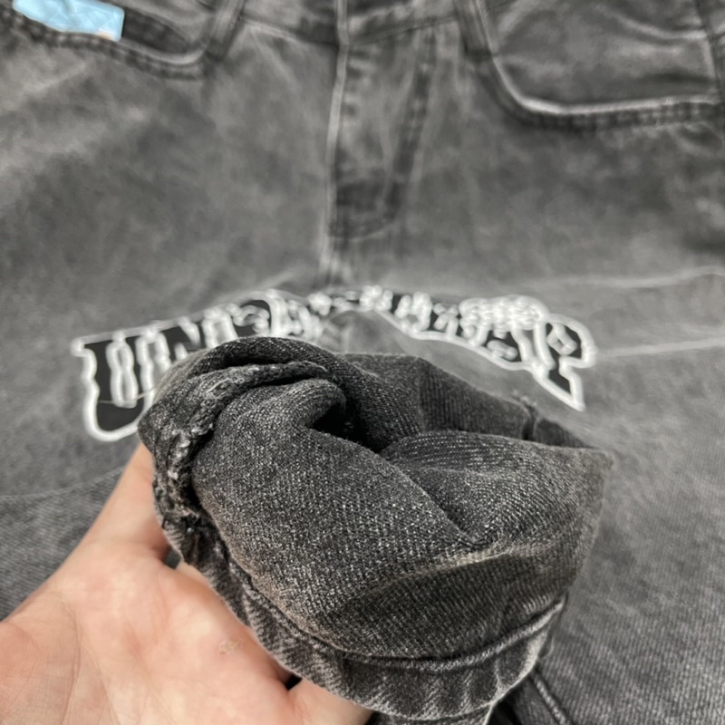 Quần jean baggy nam nữ thêu Undertrap quần baggy ống suông dáng hàn quốc unisex kun shop