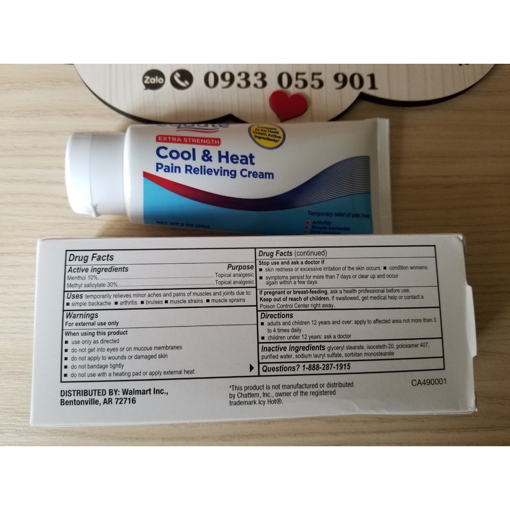 Dầu Xoa Bóp Equate Cool And Heat Pain Relieving Cream