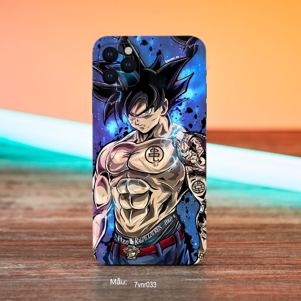 Miếng dán điện thoại iphone, Dán Skin In Hình Son GoKu, Ảnh lên màu thật, chất liệu Cao Cấp