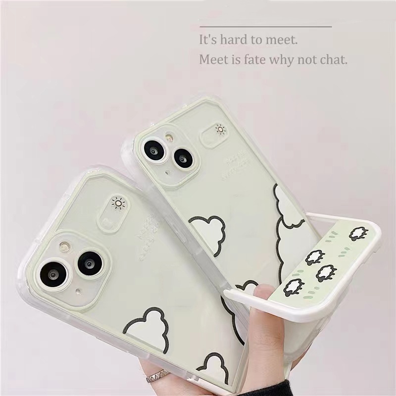 Ốp Điện Thoại Mềm Trong Suốt Chống Sốc Có Giá Đỡ Cho IPhone 13 12 11 Pro Max XR XS X 7 8 6 6S Plus SE 2020