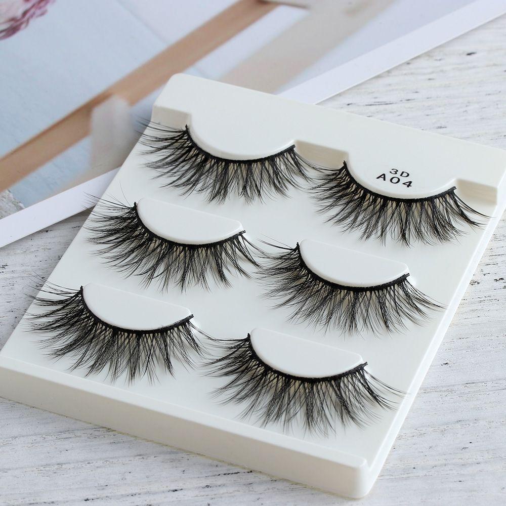 Bộ 3 Cặp Lông Mi Giả Dài Handmade Dành Cho Trang Điểm