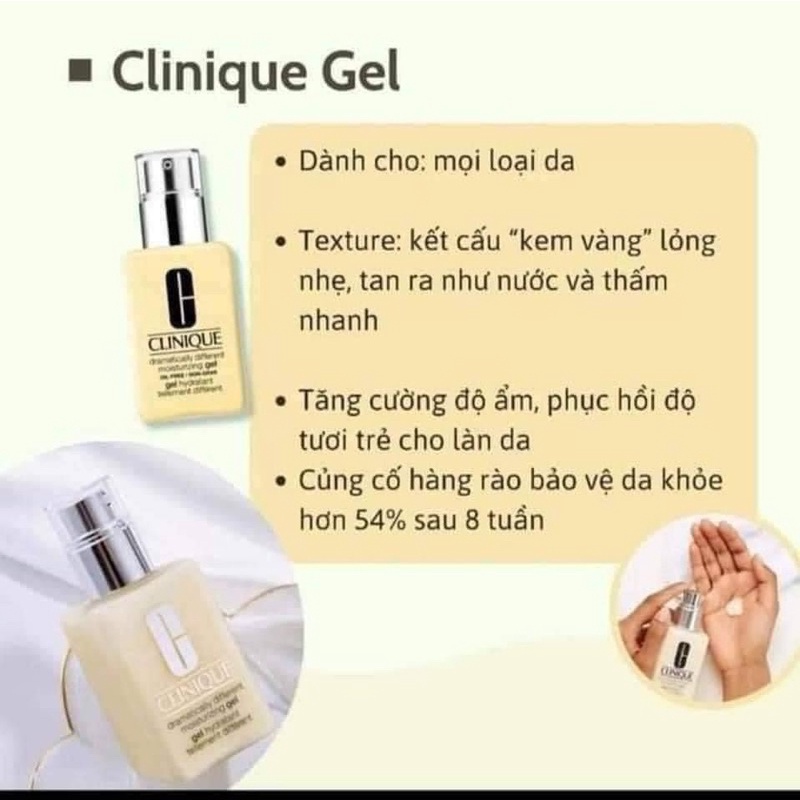 Kem Dưỡng Ẩm Clinique Dramatically Different Moisturizing Gel Vàng 30ml/ 50ml
