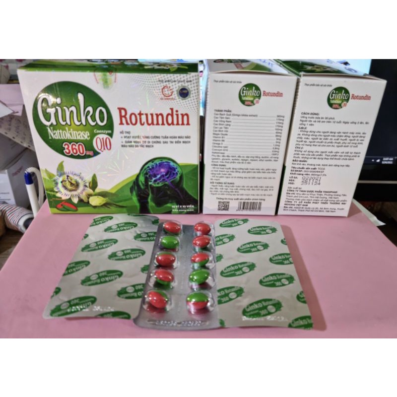 Ginkgo Rotundin Nattokinase Cải thiện trí nhớ v chứng mất ngủ hoạt huyết dưỡng não, đau đầu chóng mặt