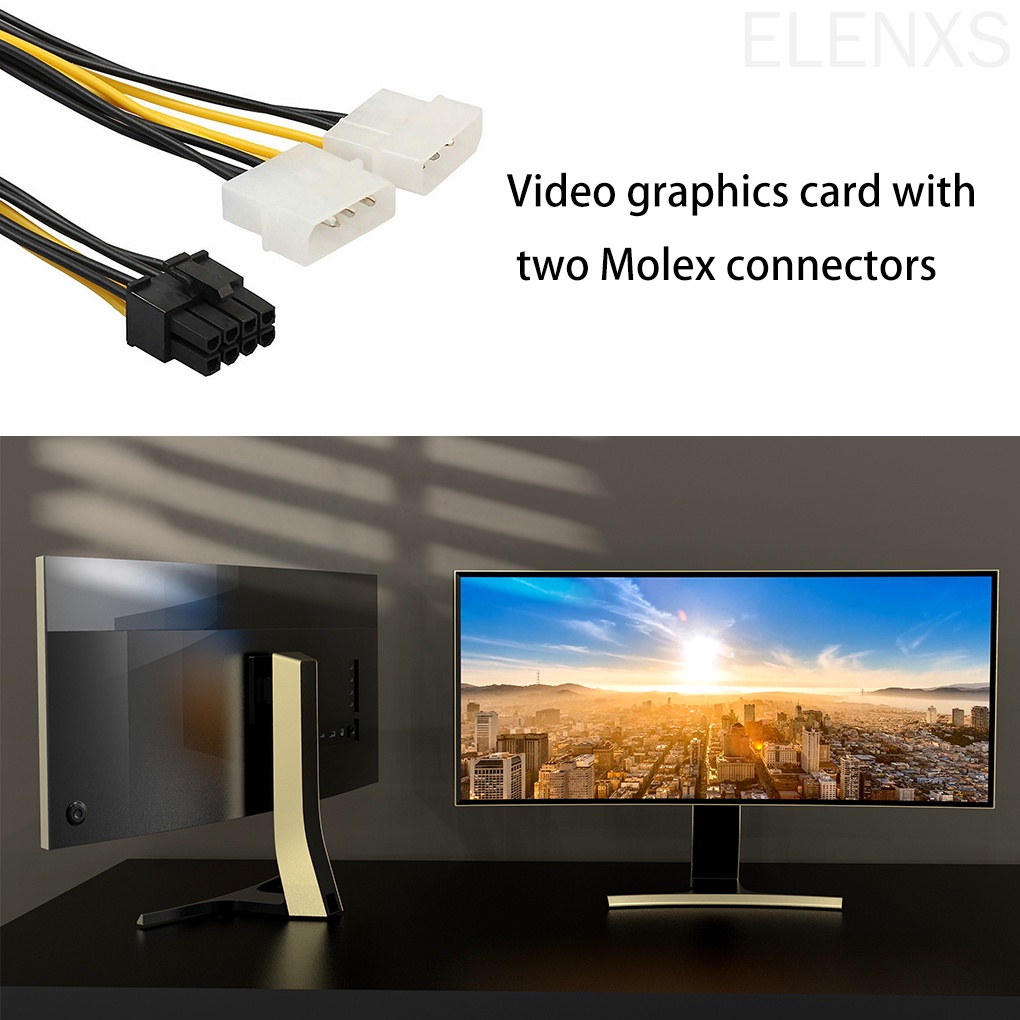 Cáp chuyển đổi PCI-E 4pin sang 8pin 180W