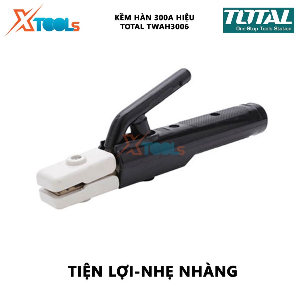 Kìm hàn que TOTAL TWAH3006 Kềm hàn điện Dòng điện định mức 300A,phù hợp sử dụng cho máy hàn MMA tay cầm cho que hàn điện