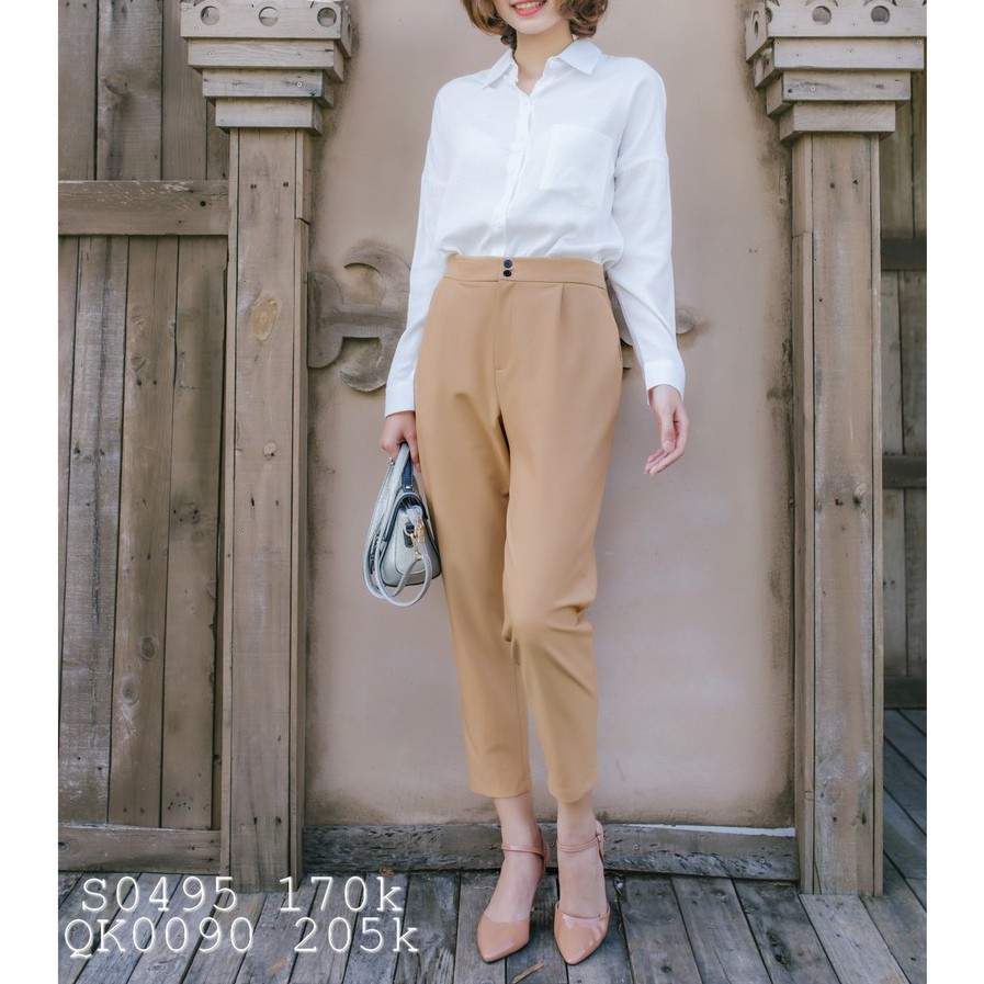 Quần Baggy Cotton ENVY (Nút gài, lưng vải) - QK0090 | BigBuy360 - bigbuy360.vn