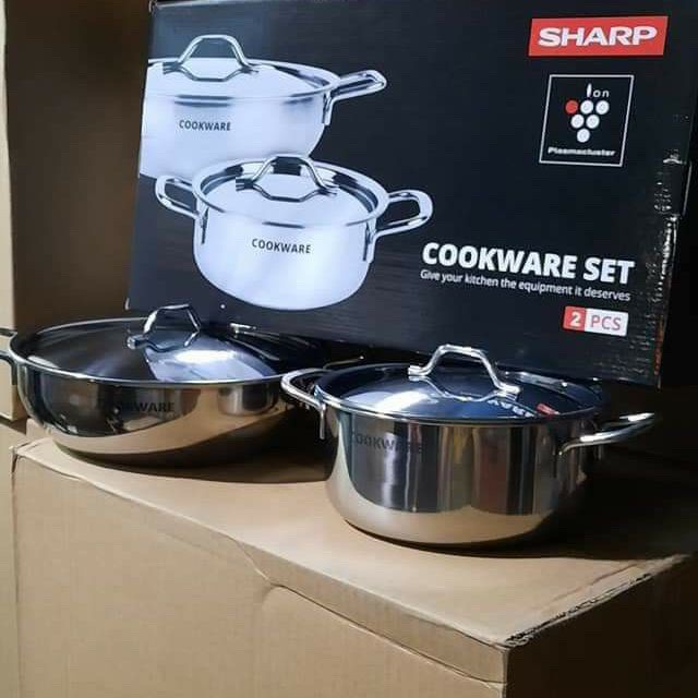 Bộ 2 nồi inox 304 CookWare quà tặng Sharp