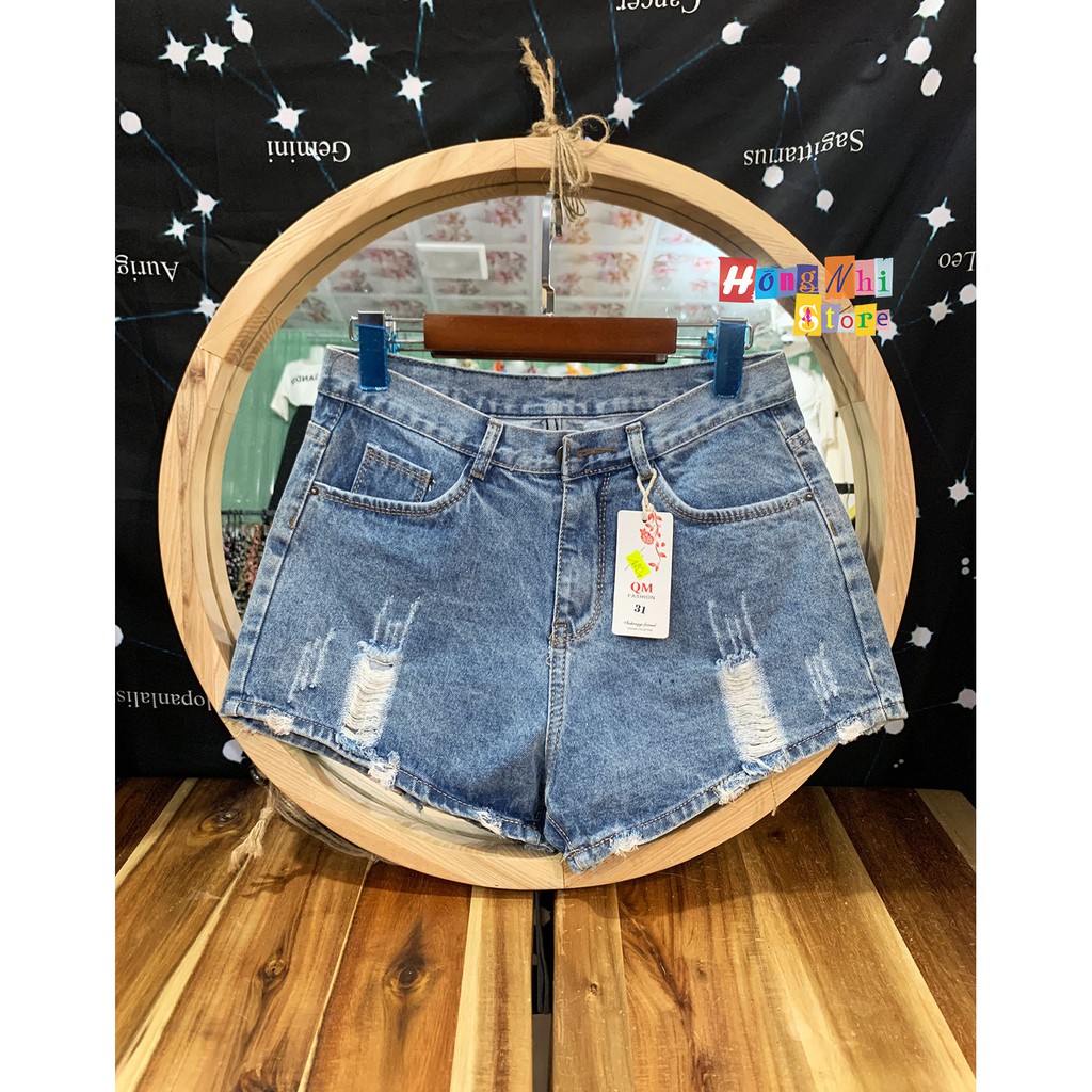 Quần Jean Đùi Nữ Dáng Rộng Size Đại 65Kg, Short Jean Nữ Rách