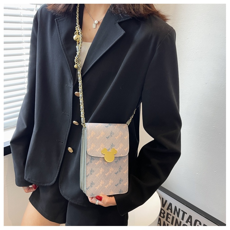 Túi đeo chéo IELGY đựng điện thoại phối dây xích thời trang cho nữ