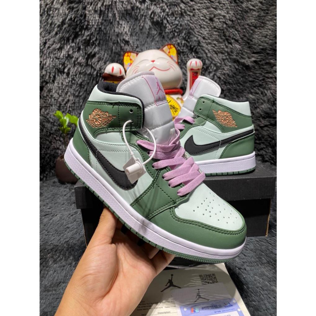 (Full Box + Sale ) Giày Thể Thao Air Jordan 1 Mid SE Dutch Green Cổ Siêu Đẹp Dành Cho Nữ | BigBuy360 - bigbuy360.vn