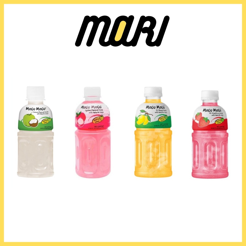 Nước uống Mogu Mogu vị trái cây với thạch dừa/thạch nha đam 320ml