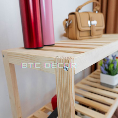 Kệ Gỗ Để Giày Dép Gỗ Thông Nhập Khẩu BTC DECOR - Trang Trí Phòng, Chịu Lực Tốt, Để  Đồ Đa Năng - Bảo Hành 1 Năm