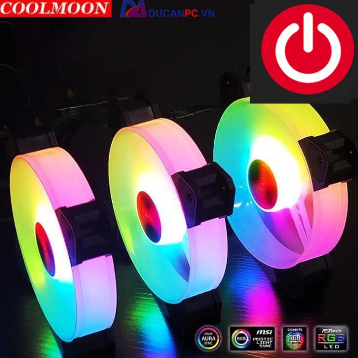 Bộ Quạt Tản Nhiệt, Fan Led RGB Coolmoon Y1 - Combo Tùy Chọn