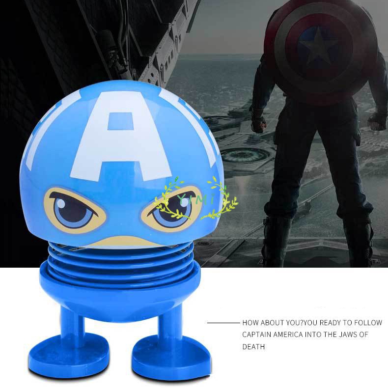 Boneka Per Emoji Avengers Head Spring Shakes Doll Dashboard Hình❤Yimi❤