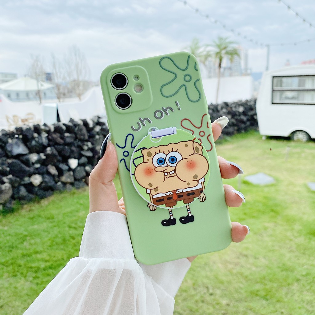 Casyva For Realme C17 C15 C12 C11 C3 C2 C1 7 5 5i 6i X K3 2Pro Cartoon Best friend UH OH SpongeBob Patrick Star Mirror Soft Phone Case