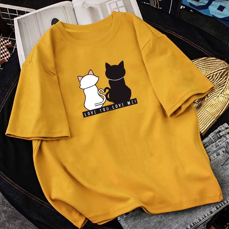 NRVP Áo thun ngắn tay dáng rộng họa tiết xinh xắn phong cách Hàn Quốc thời trang 2021 dành cho nữ