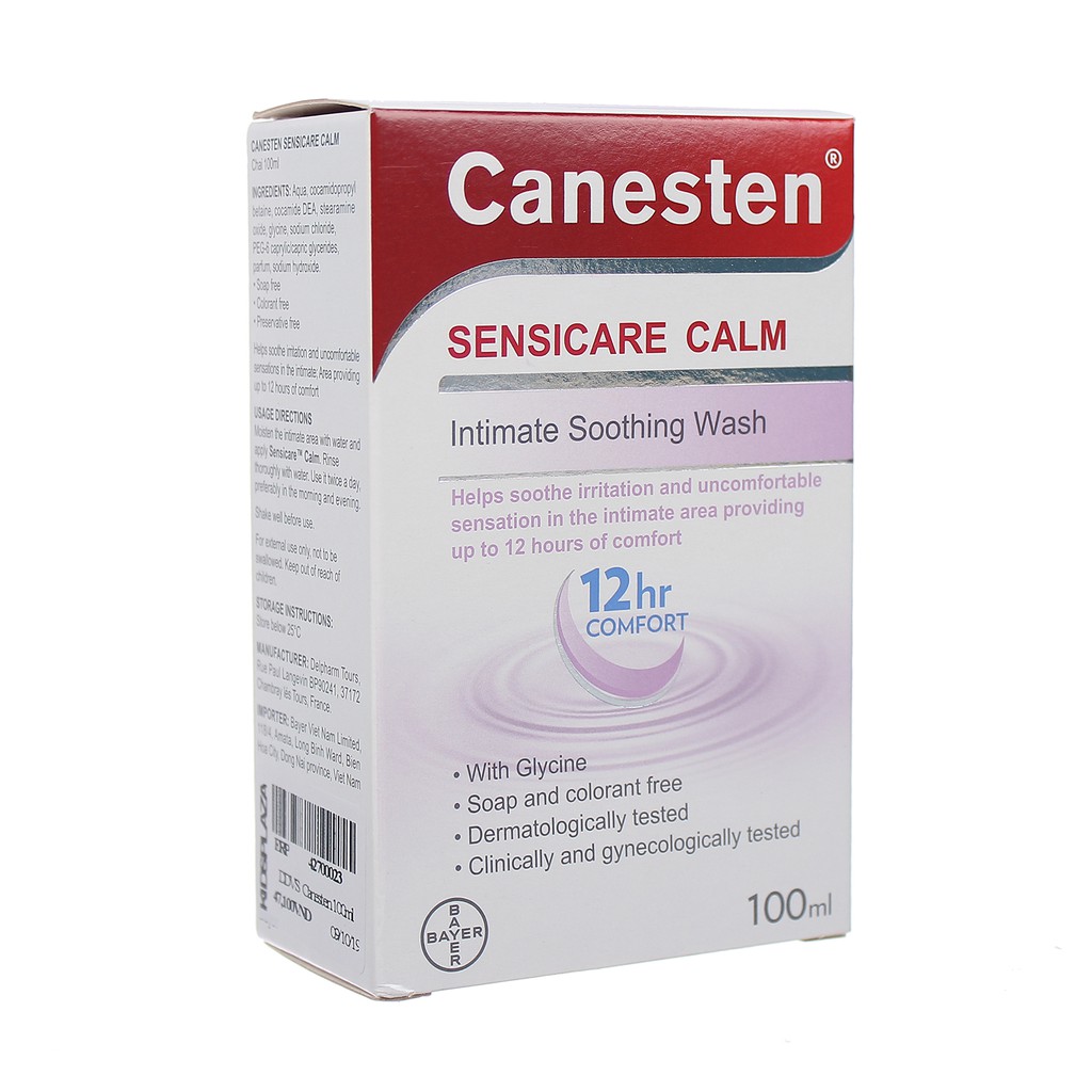 ✅ [CHÍNH HÃNG] Dung dịch vệ sinh phụ nữ Canesten Sensicare Calm 100ml - Nước rửa phụ khoa dịu nhẹ