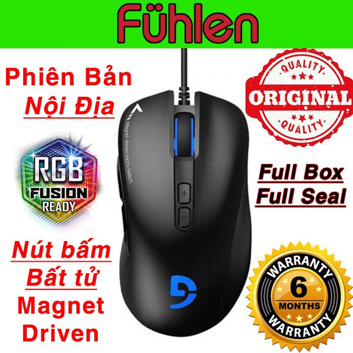 Chuột FUHLEN G90 Ninza - Chuột gaming giá rẻ, với nút bấm bất tử led RGB Chính hãng BH 24 tháng